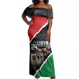 Happy Libya Independence Day Off Shoulder Maxi Dress Libya In My Heart