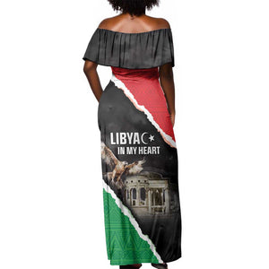 Happy Libya Independence Day Off Shoulder Maxi Dress Libya In My Heart