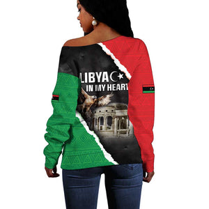 Happy Libya Independence Day Off Shoulder Sweater Libya In My Heart