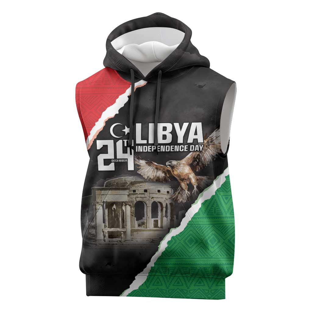 Happy Libya Independence Day Sleeveless Hoodie Libya In My Heart - African Pride