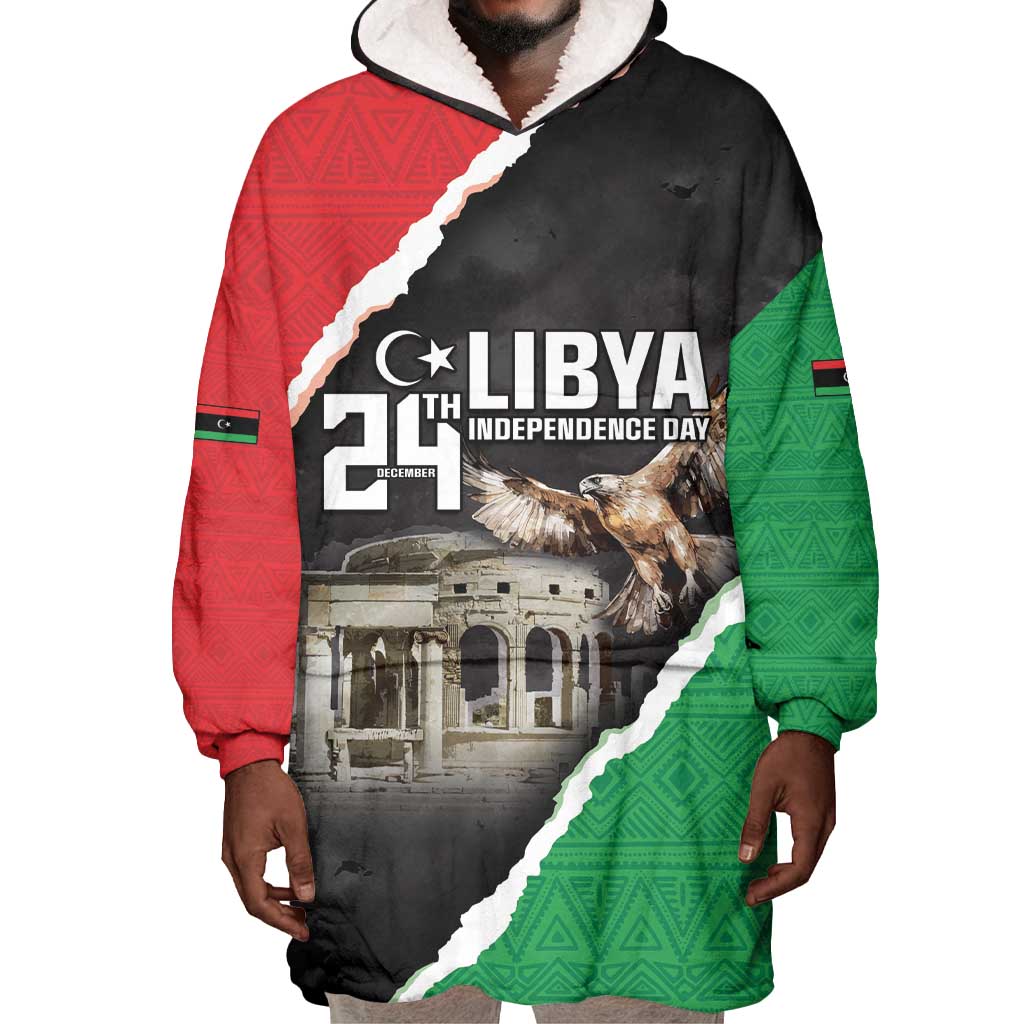 Happy Libya Independence Day Wearable Blanket Hoodie Libya In My Heart