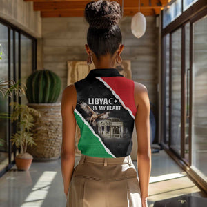 Happy Libya Independence Day Women Sleeveless Polo Shirt Libya In My Heart