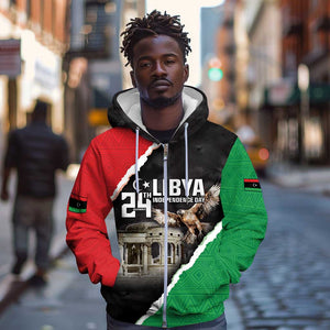 Happy Libya Independence Day Zip Hoodie Libya In My Heart