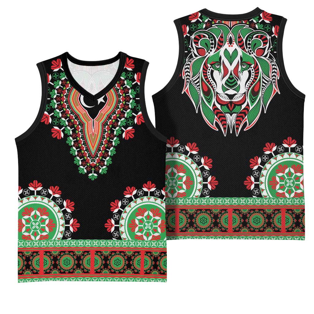 Libya Barbary Lion Basketball Jersey Dashiki Simple Style LT05