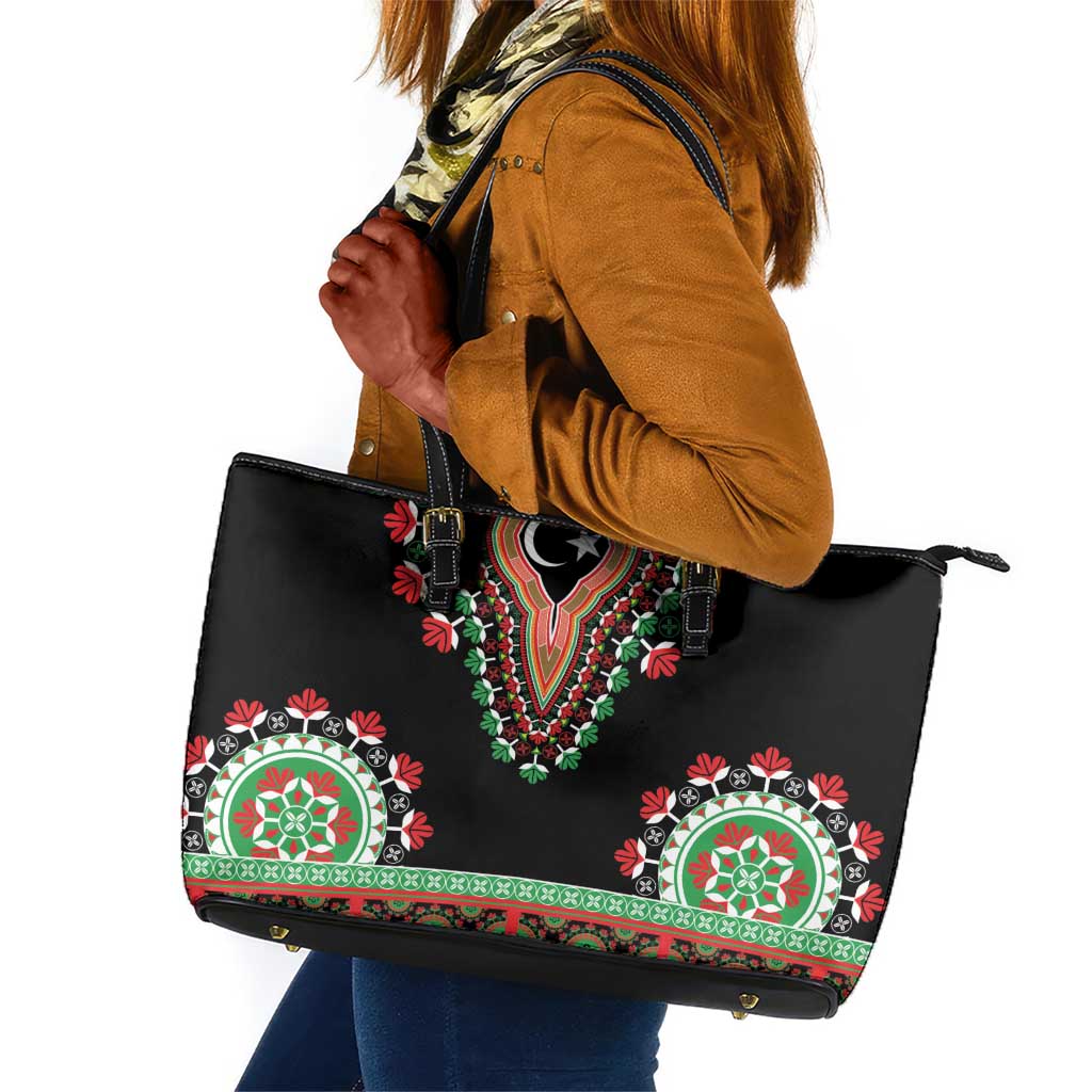 Libya Barbary Lion Leather Tote Bag Dashiki Simple Style