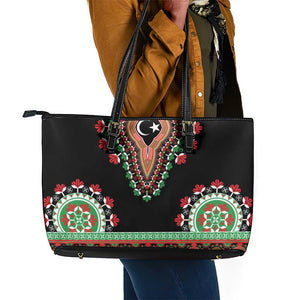 Libya Barbary Lion Leather Tote Bag Dashiki Simple Style