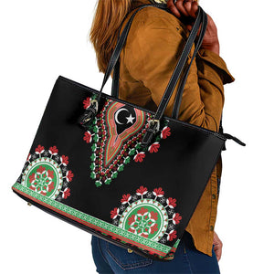 Libya Barbary Lion Leather Tote Bag Dashiki Simple Style