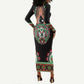 Libya Barbary Lion Long Sleeve Bodycon Dress Dashiki Simple Style LT05