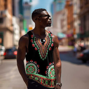 Libya Barbary Lion Men Tank Top Dashiki Simple Style