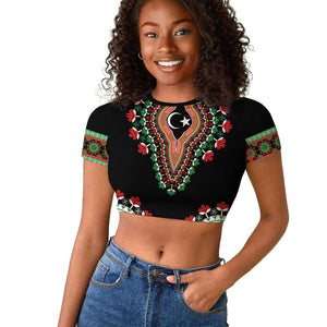 Libya Barbary Lion Raglan Cropped T shirt Dashiki Simple Style