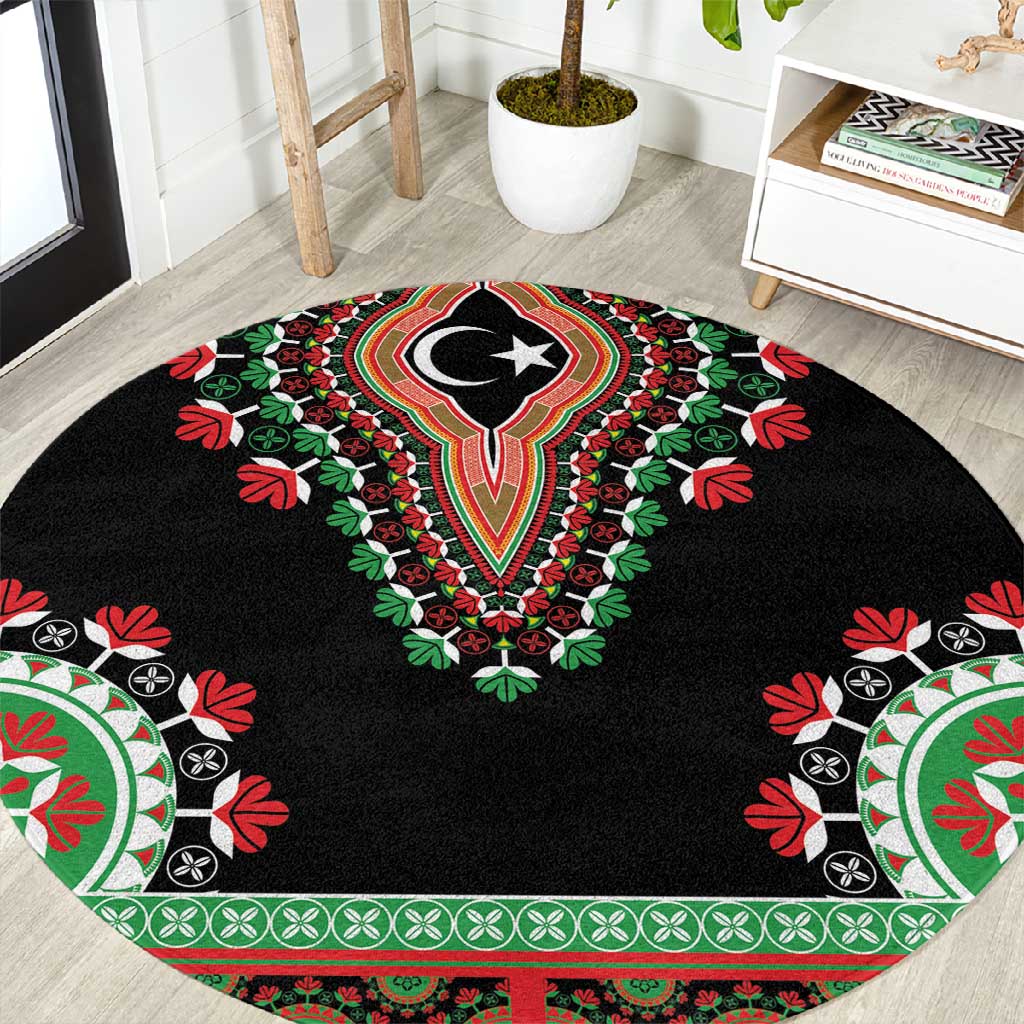 Libya Barbary Lion Round Carpet Dashiki Simple Style