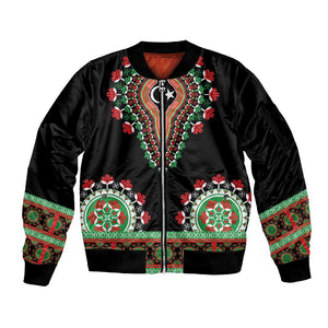 Libya Barbary Lion Sleeve Zip Bomber Jacket Dashiki Simple Style