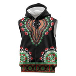 Libya Barbary Lion Sleeveless Zip Hoodie Dashiki Simple Style - African Pride