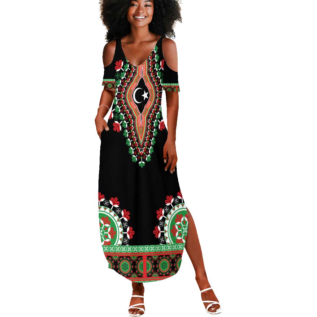 Libya Barbary Lion Summer Maxi Dress Dashiki Simple Style