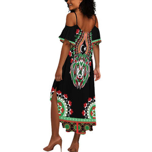 Libya Barbary Lion Summer Maxi Dress Dashiki Simple Style