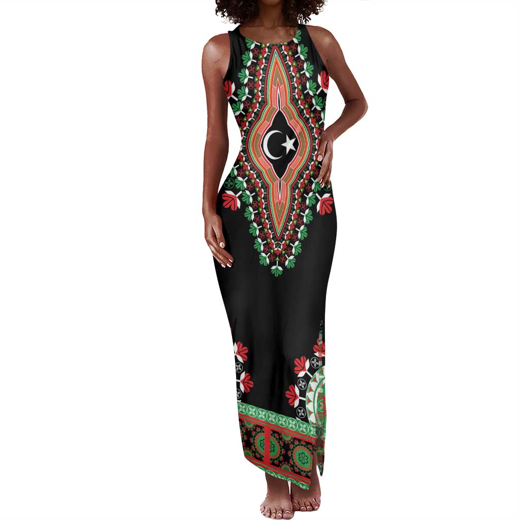 Libya Barbary Lion Tank Maxi Dress Dashiki Simple Style