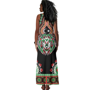 Libya Barbary Lion Tank Maxi Dress Dashiki Simple Style