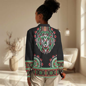 Libya Barbary Lion Women Casual Shirt Dashiki Simple Style