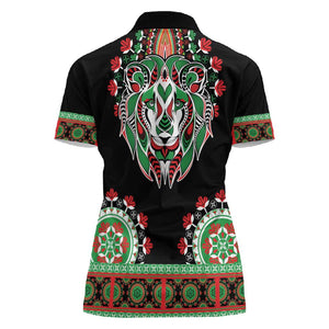 Libya Barbary Lion Women Polo Shirt Dashiki Simple Style