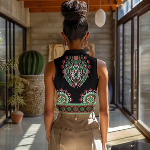 Libya Barbary Lion Women Sleeveless Polo Shirt Dashiki Simple Style