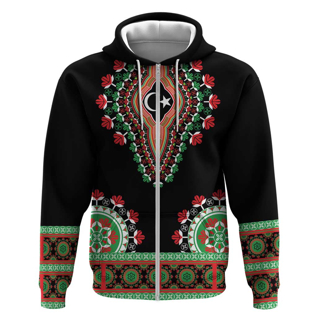 Libya Barbary Lion Zip Hoodie Dashiki Simple Style