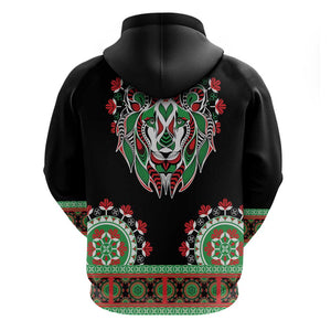 Libya Barbary Lion Zip Hoodie Dashiki Simple Style