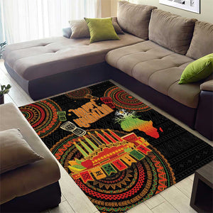 Kwanzaa Kinara Candles Area Rug African Tribal Pattern