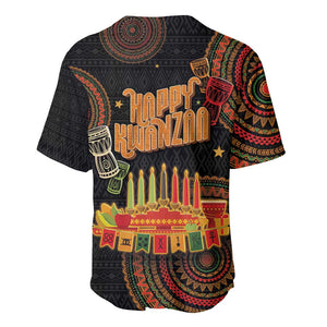 Kwanzaa Kinara Candles Baseball Jersey African Tribal Pattern