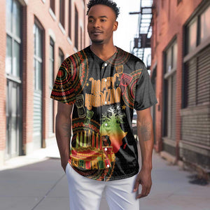 Kwanzaa Kinara Candles Baseball Jersey African Tribal Pattern