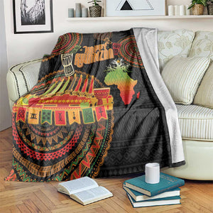 Kwanzaa Kinara Candles Blanket African Tribal Pattern