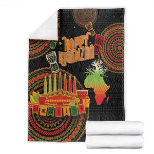 Kwanzaa Kinara Candles Blanket African Tribal Pattern