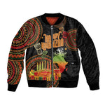 Kwanzaa Kinara Candles Bomber Jacket African Tribal Pattern