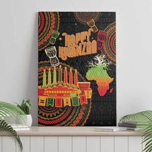 Kwanzaa Kinara Candles Canvas Wall Art African Tribal Pattern