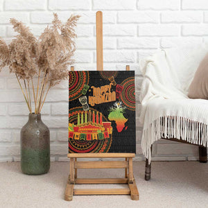 Kwanzaa Kinara Candles Canvas Wall Art African Tribal Pattern