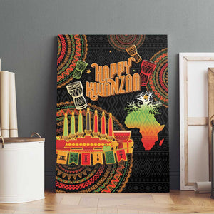 Kwanzaa Kinara Candles Canvas Wall Art African Tribal Pattern