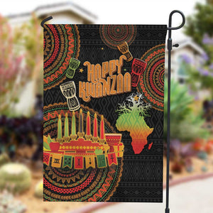 Kwanzaa Kinara Candles Garden Flag African Tribal Pattern