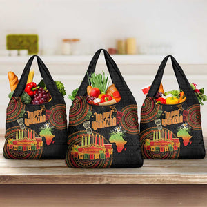 Kwanzaa Kinara Candles Grocery Bag African Tribal Pattern