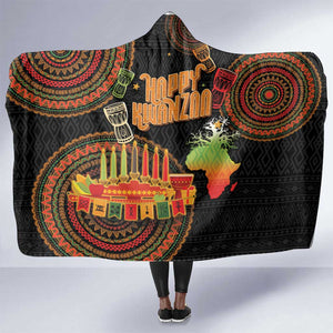 Kwanzaa Kinara Candles Hooded Blanket African Tribal Pattern