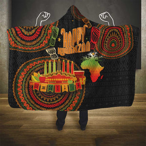 Kwanzaa Kinara Candles Hooded Blanket African Tribal Pattern