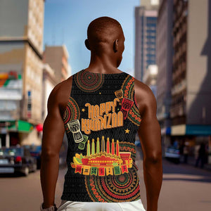 Kwanzaa Kinara Candles Men Tank Top African Tribal Pattern