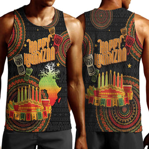 Kwanzaa Kinara Candles Men Tank Top African Tribal Pattern