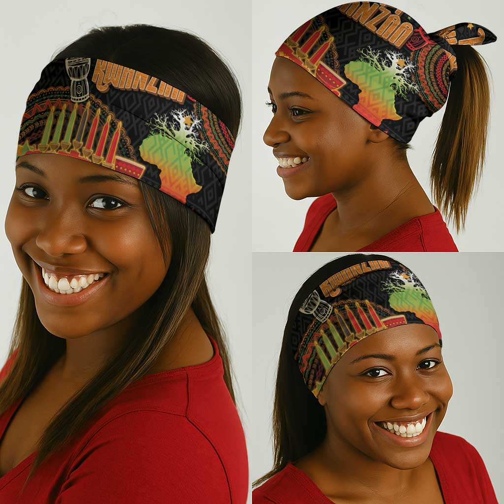 Kwanzaa Kinara Candles Neck Gaiter African Tribal Pattern LT05