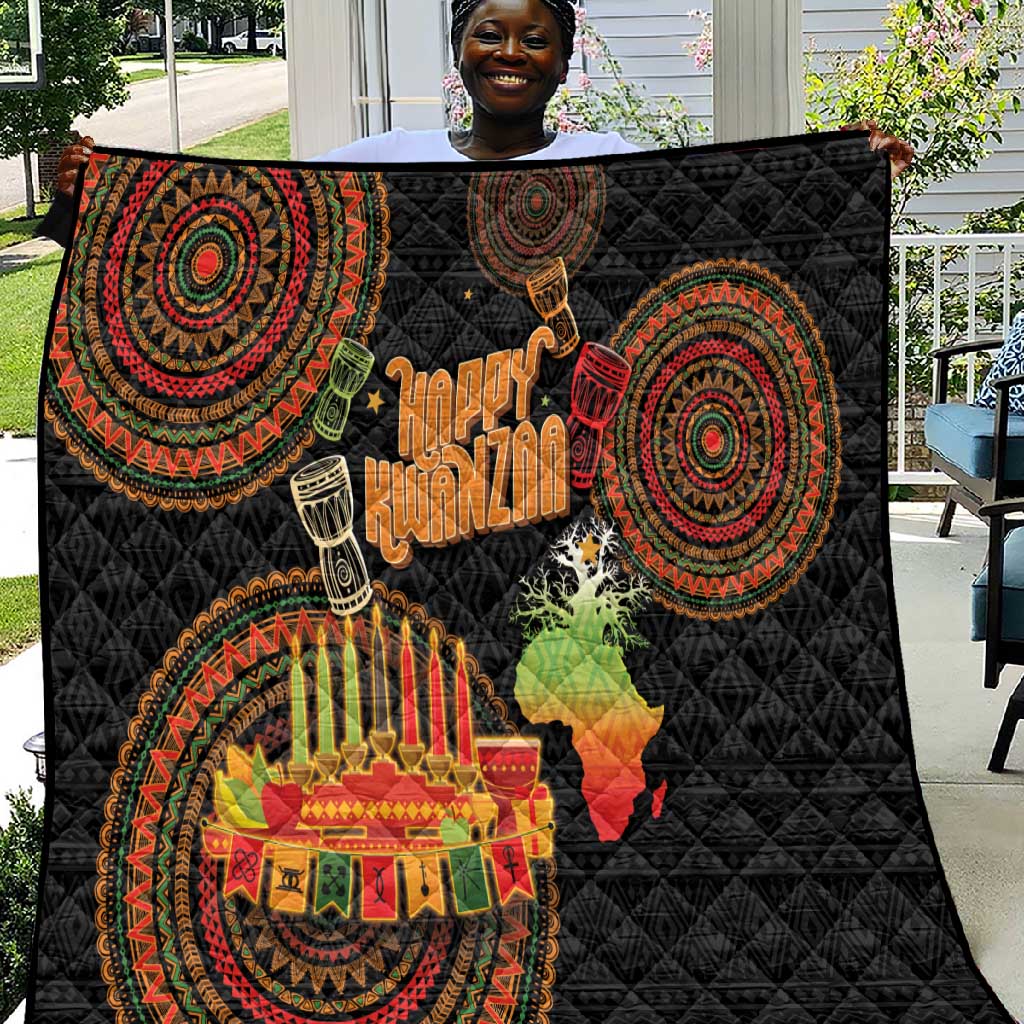 Kwanzaa Kinara Candles Quilt African Tribal Pattern