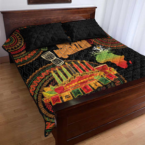 Kwanzaa Kinara Candles Quilt Bed Set African Tribal Pattern