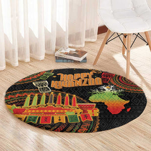 Kwanzaa Kinara Candles Round Carpet African Tribal Pattern