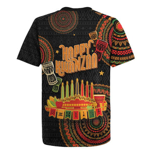 Kwanzaa Kinara Candles Rugby Jersey African Tribal Pattern