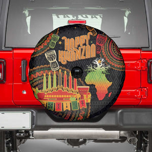 Kwanzaa Kinara Candles Spare Tire Cover African Tribal Pattern