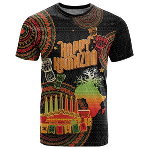 Kwanzaa Kinara Candles T shirt African Tribal Pattern