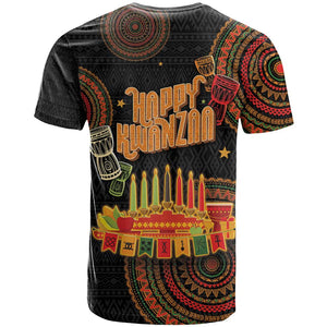 Kwanzaa Kinara Candles T shirt African Tribal Pattern