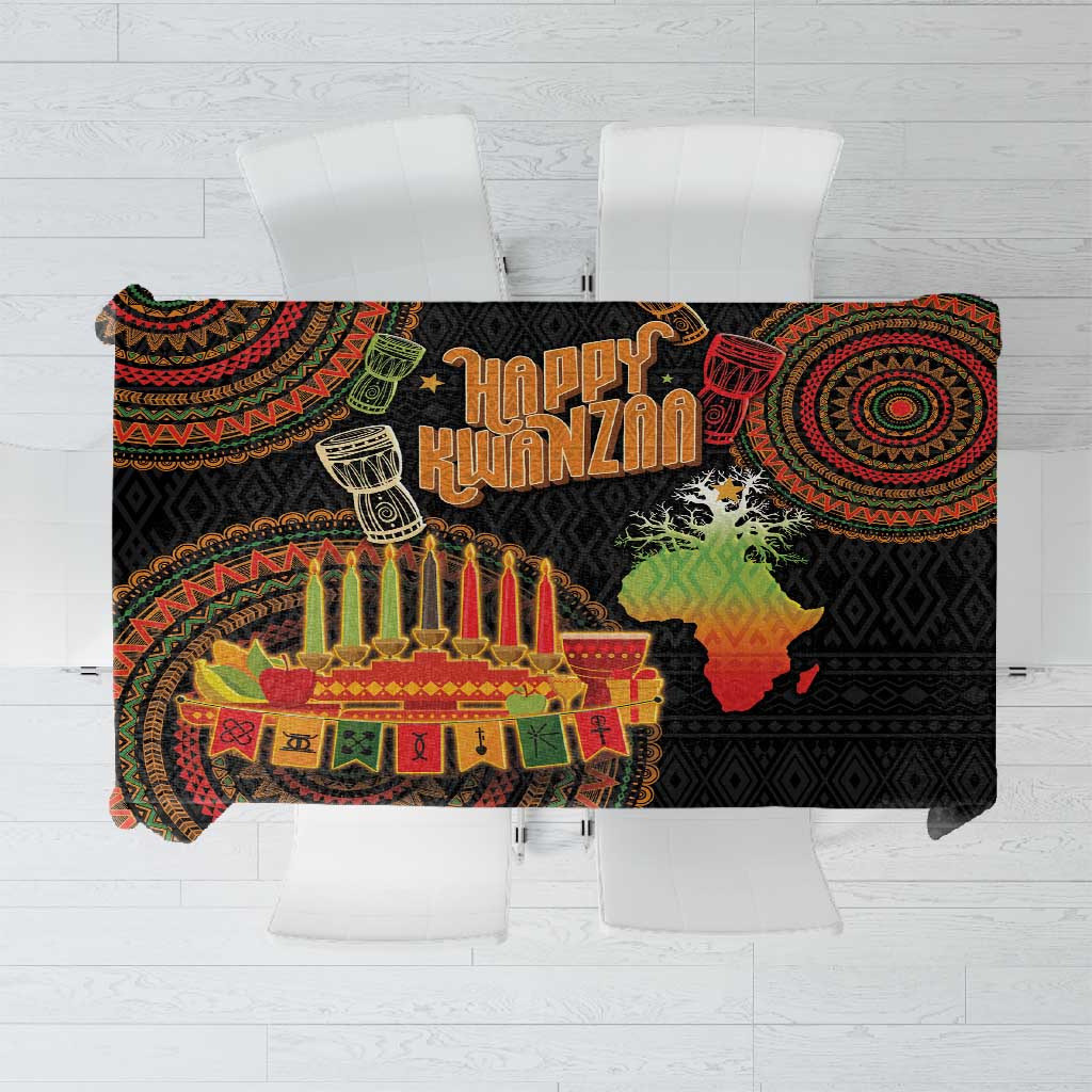 Kwanzaa Kinara Candles Tablecloth African Tribal Pattern